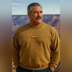 Vtg 90s Stone Washed Brown Grand Canyon Sweatshirt 2XL